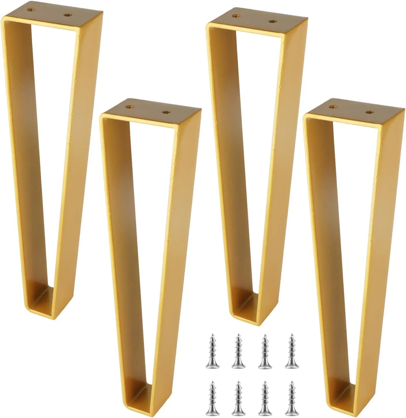 Gambe per Mobili a Forma di Trapezoide da 16 Pollici, Gambe a Forcina in Acciaio Solido per Tavolini, Mobili TV e Armadietti