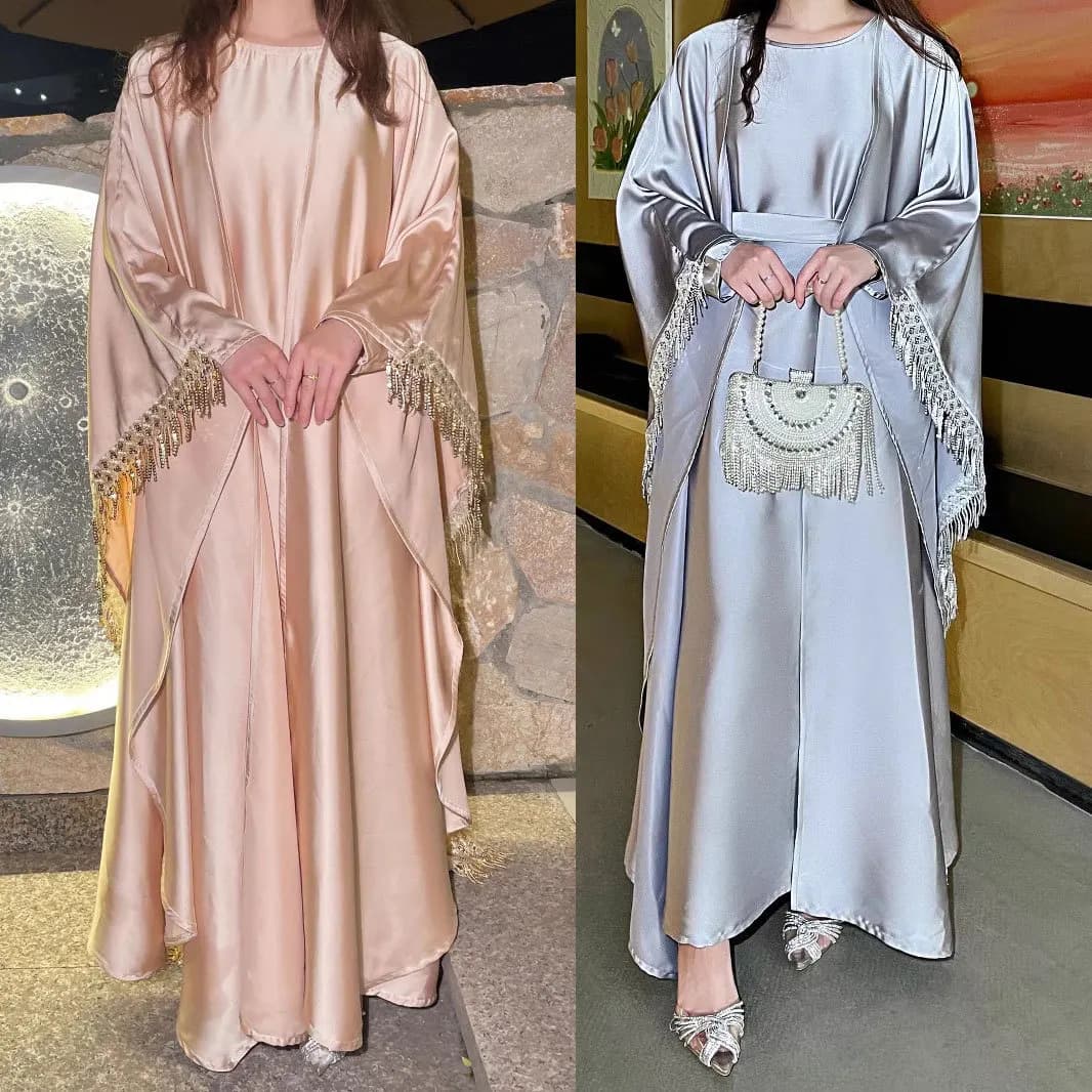 Abito da festa con nappe Dubai Fashion, completo due pezzi da donna