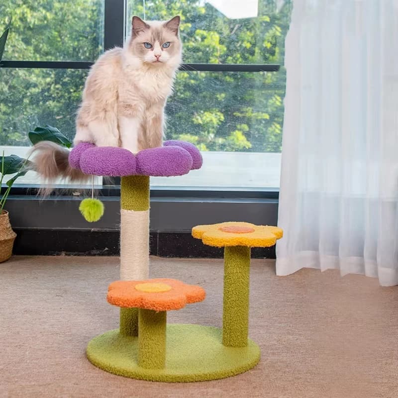 Cat Scratching Post Jumping Platform Tree Tower Tree Tower Climbing Frame Sisal Toy Cute Scratcher Jumping Platform