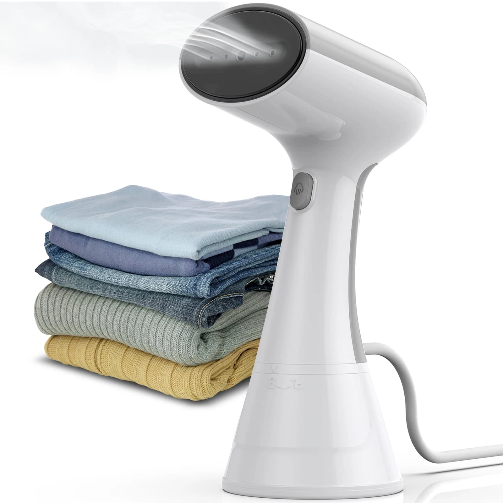 Vaporiera portatile portatile per vestiti-1000W Potente 150 ℃ /302 ℉ Riscaldamento rapido, serbatoio dell'acqua da 220 ml/7,4 once, rimozione rapida delle rughe degli anni '20