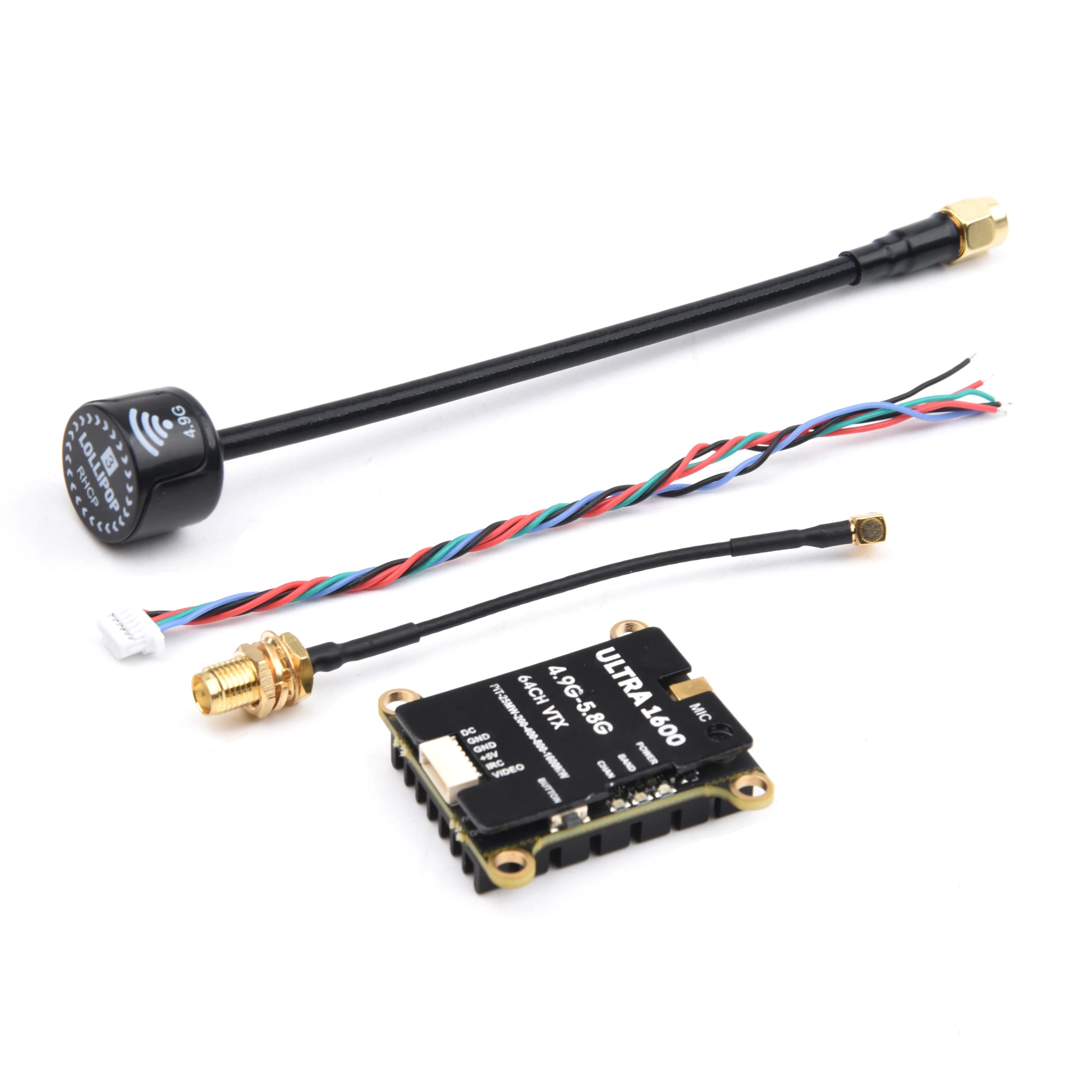 Ultra 1W6 4.9G-5.8GHZ 64CH 1600mW 1.6W FPV Transmitter VTX 7-36V Adjustable for RC FPV Drone Square with long-range frame