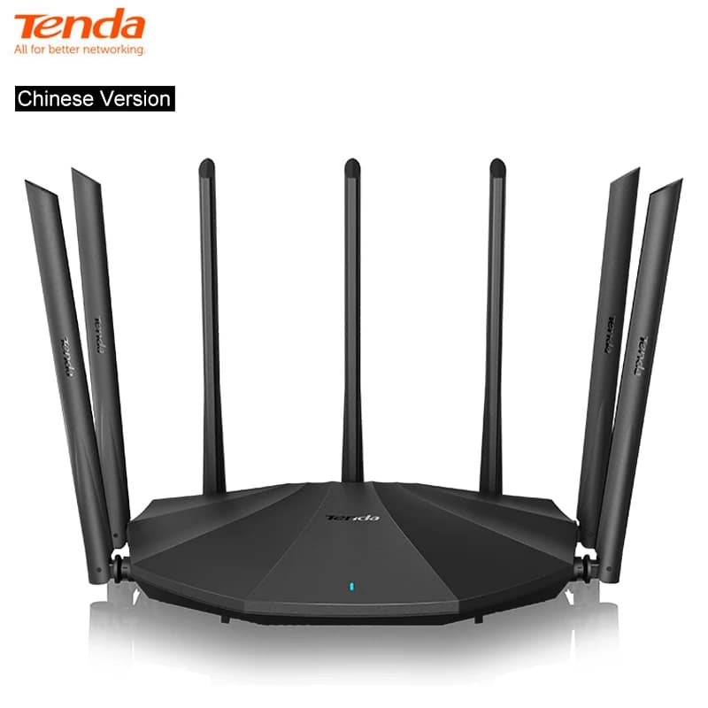 Router Gigabit Tenda AC23 AC2100 Dual Band 2.4&5G Wireless 2033Mbps Ripetitore Wi-Fi con 7 Antenne Versione Cinese