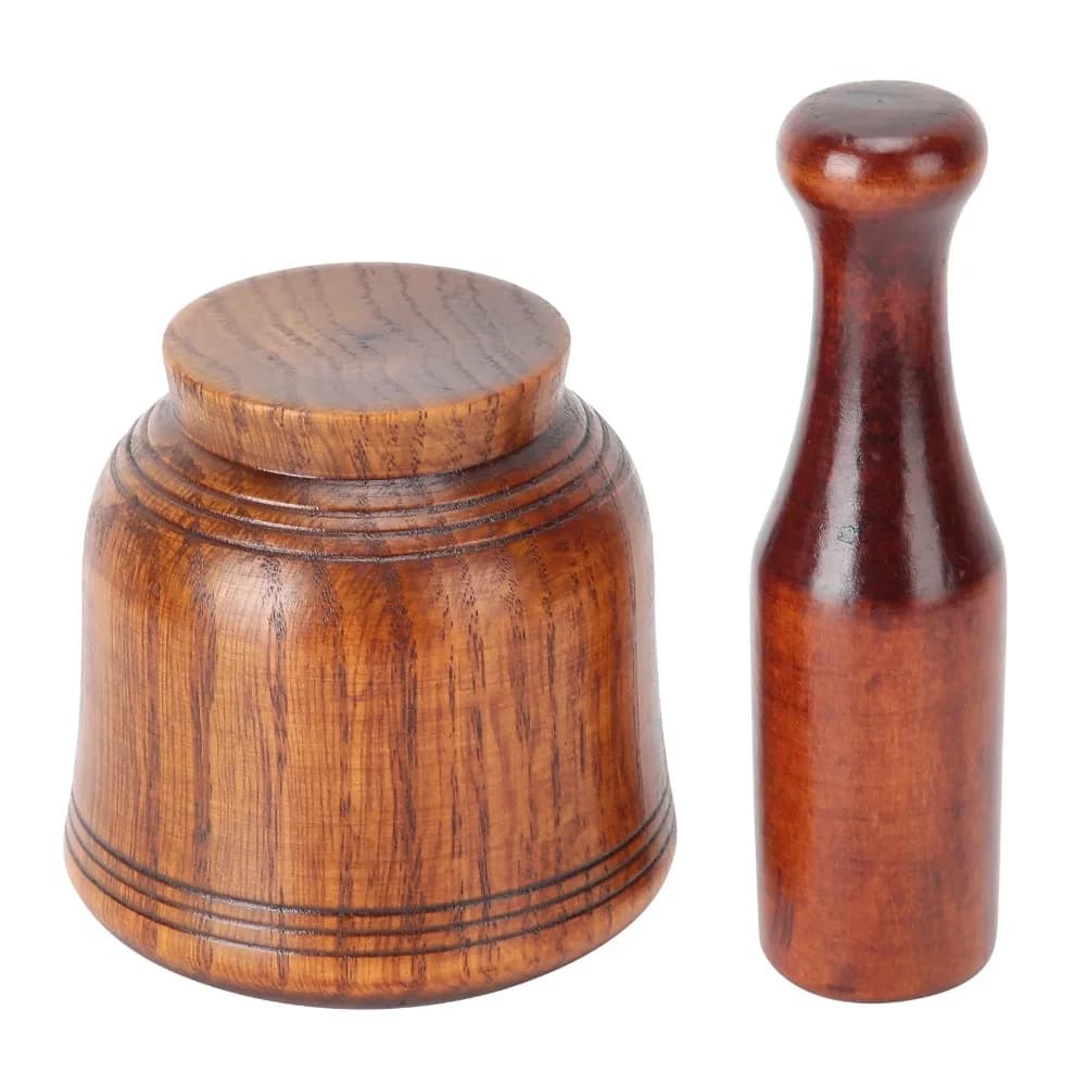 Mortaio e pestello in legno, manuale, resistente, per spezie, facile da pulire, set per guacamole/pesto fresco