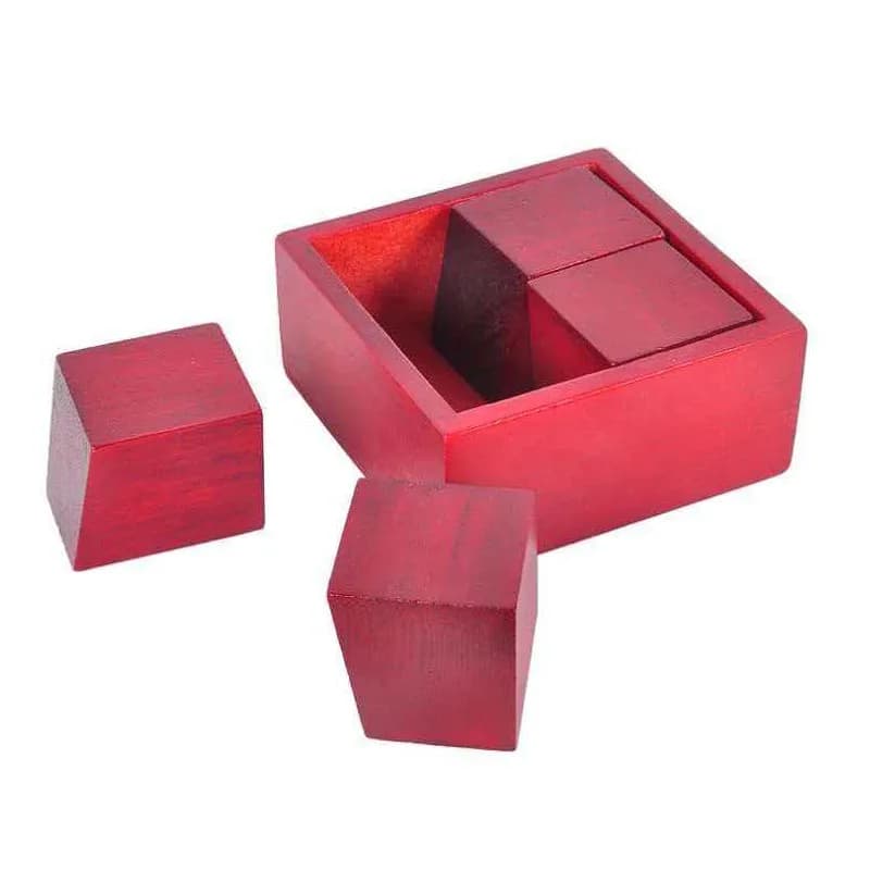 Puzzle in Legno Impossibile: Cubo Logico con Quattro Pezzi, Sfida IQ ad Alta Difficoltà per Bambini e Adulti
