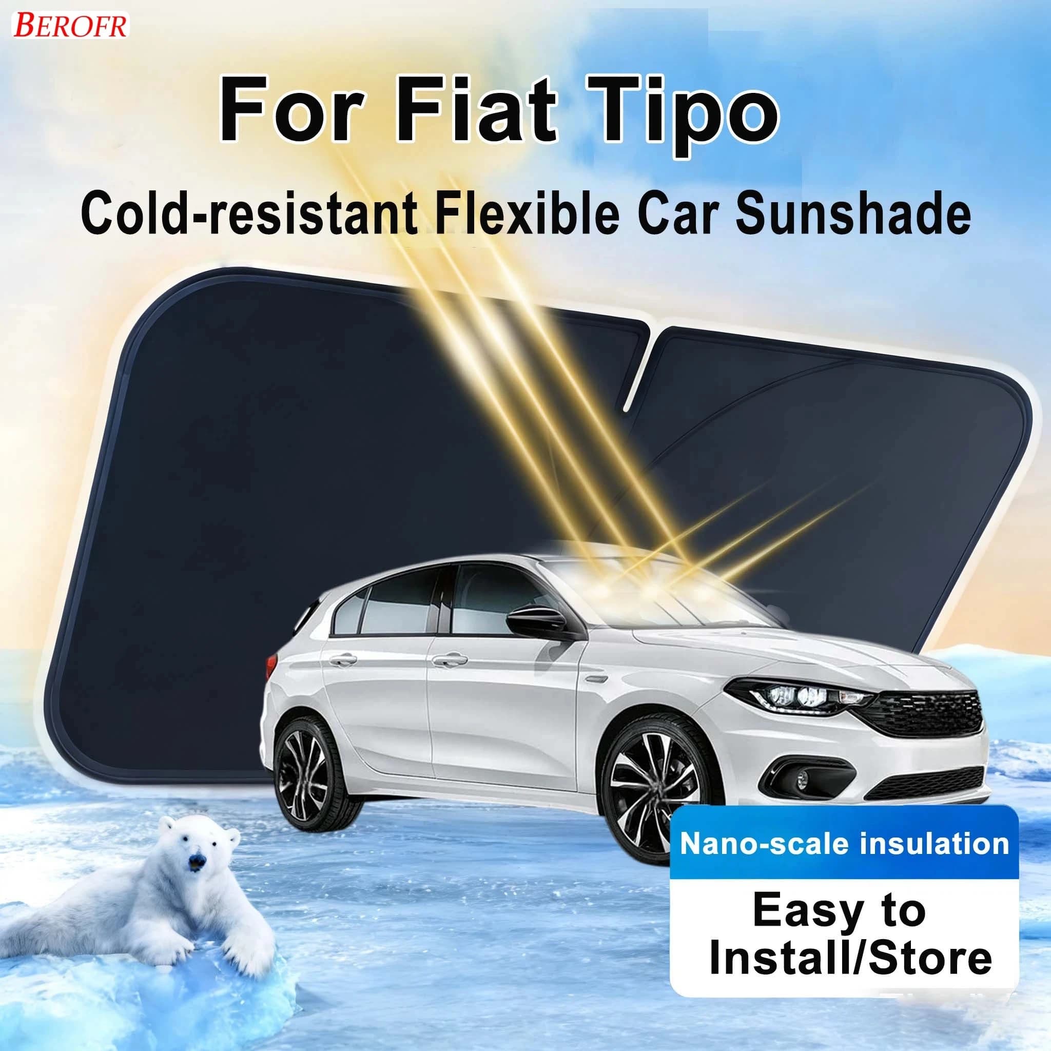 For Fiat Tipo 2018-2026 Car Windshield Sunshade Cover Front Window Sun Shade Heat Insulation Summer Auto Accessories