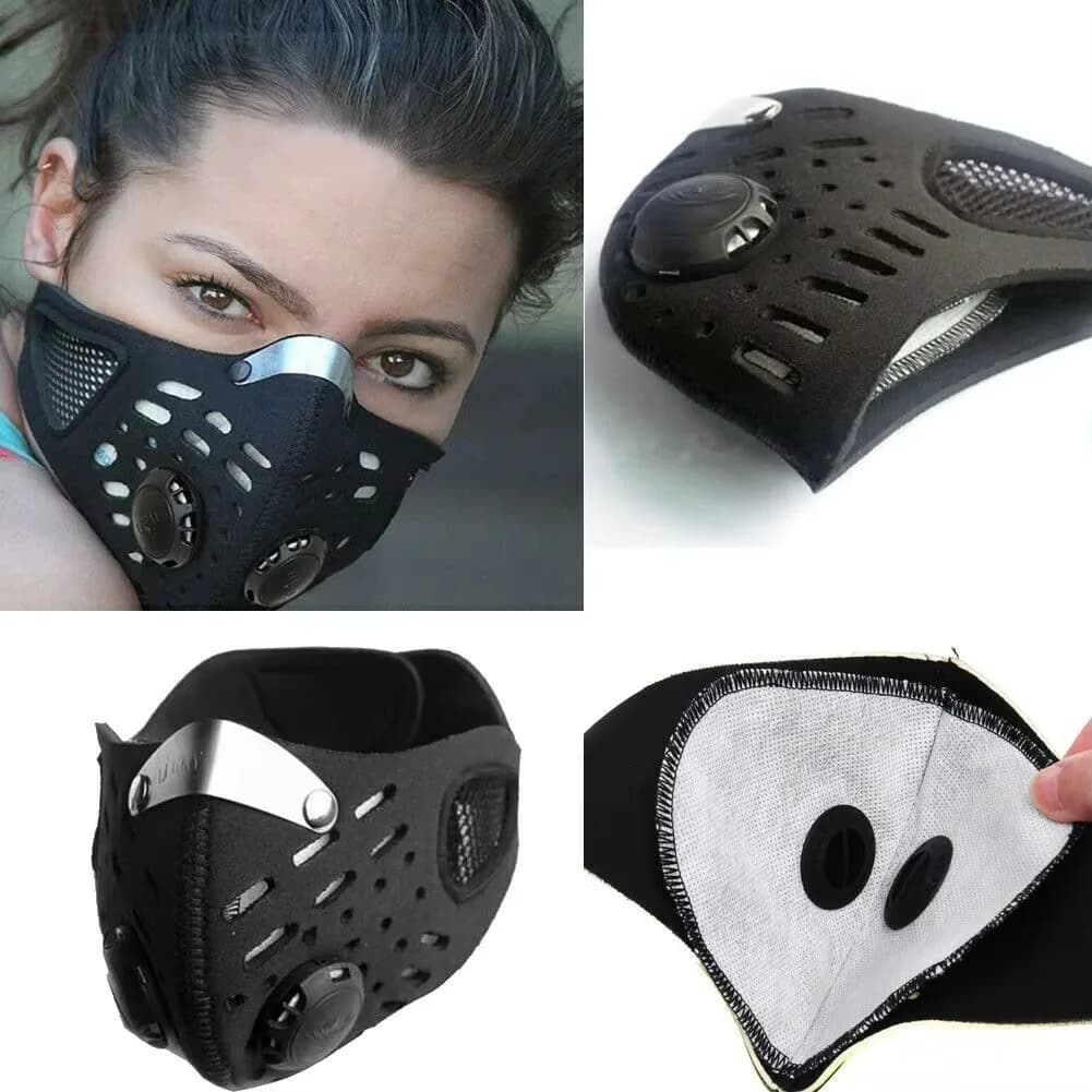 1pc Face Mask With Detachable Filter,Breathable Woven Fabric, Suitable For Cycling, Running, Walking, And Outdoor Activities