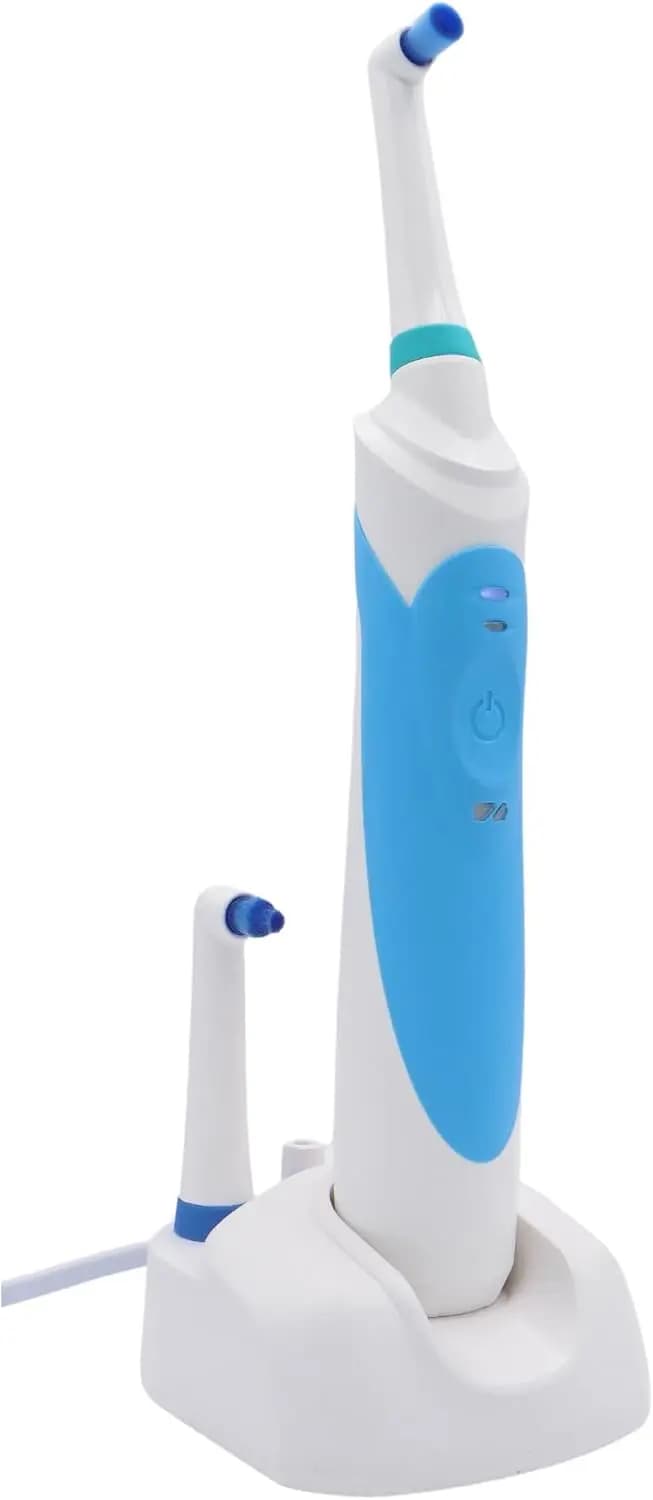 Spazzolino Elettrico Professionale Ricaricabile con Testina Rotante, Timer, 2 Testine e Base di Ricarica per Adulti