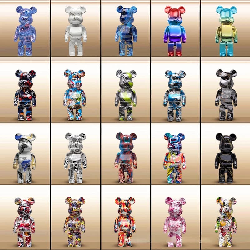 2024 27 centimetri Graffiti Orso Figurine Statua Animale Camera Moderna Scultura Tavolo Scrivania Decorazione Accessori Figurine In Ceramica Ornamento