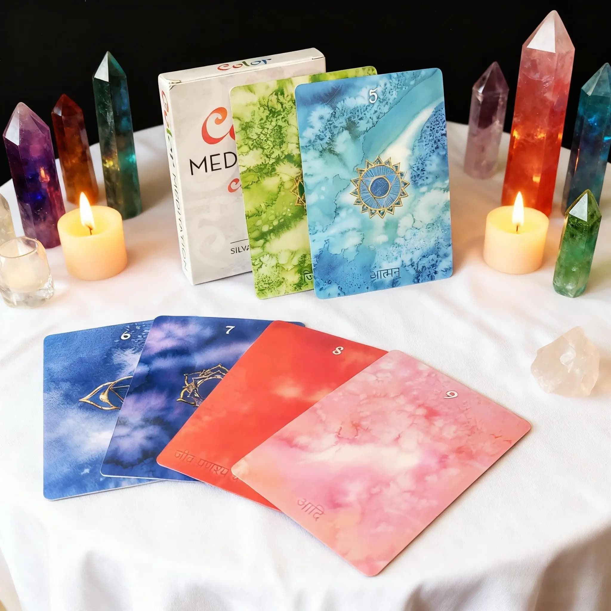 Carte Oracle per meditazione a colori A 36 carte Mazzo di divinazione dei tarocchi Edizione Vision inglese Gioco da tavolo per la festa