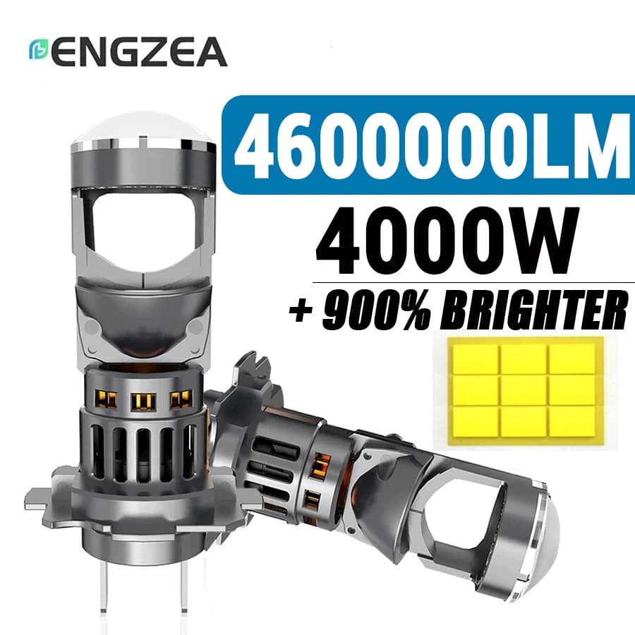ENGZEA 2 Pz H7 Lampada per fari a LED Proiettore a LED H4 H11 9005 9006 Lampadina per lenti Canbus Fascio alto/basso Auto Moto Faro 6000K 12V