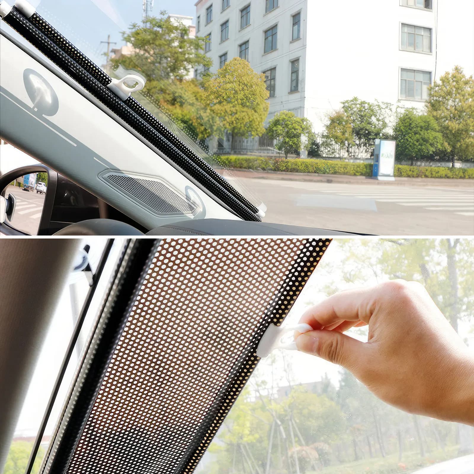Tenda Parasole per Balcone con Ventose, Tenda a Rullo Oscurante Facile da Installare, Regolabile, Protegge la Privacy, per Porte Scorrevoli