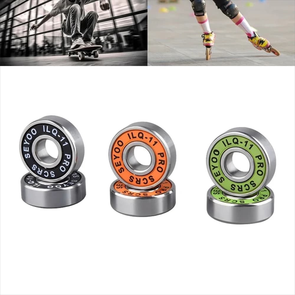 Cuscinetti 8PC ILQ-11 ad alta velocità, adatti per skateboard, longboard, pattini in linea e pattini da ghiaccio con bassa rumorosità