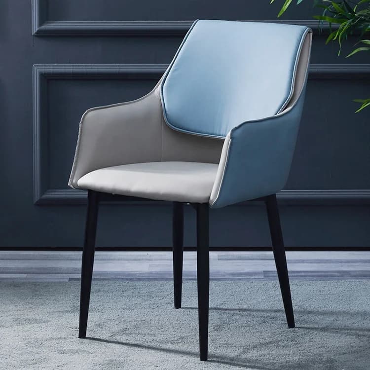 Sedia da Ristorante Nordica all'Ingrosso per Fabbriche di Mobili, Sgabello Domestico Semplice con Schienale, Sedia da Pranzo Casual in Pelle con Gambe in Acciaio