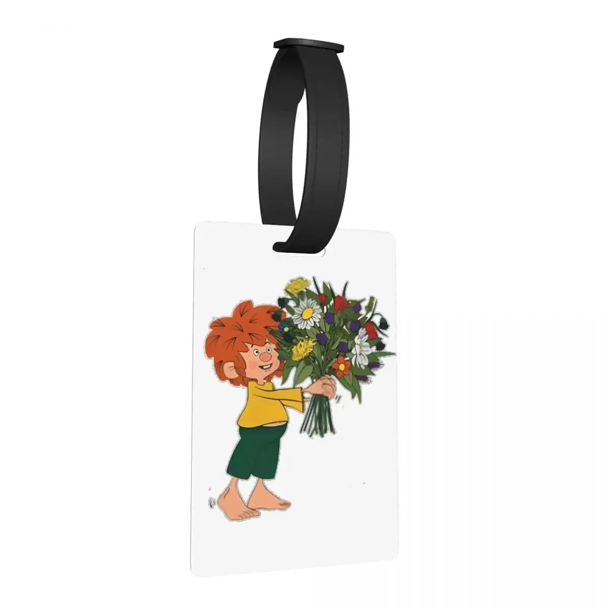 Pumuckl Halt Blumen Etichette per bagagli Accessori per valigie Moda da viaggio Etichetta per imbarco per bagagli Porta etichette ID Nome Indirizzo