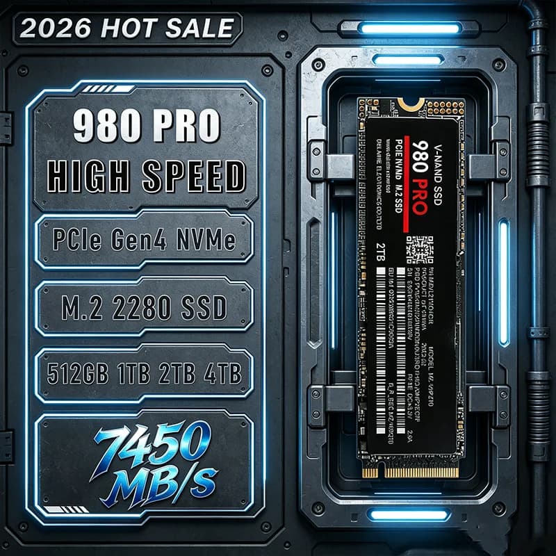 2026 HOT SALE 980 PRO 512TB-4TB NEW PCle 4.0 NVMe M.2 SSD up to 7450MB/s Speed, Ideal for Gaming Laptops & Desktops.
