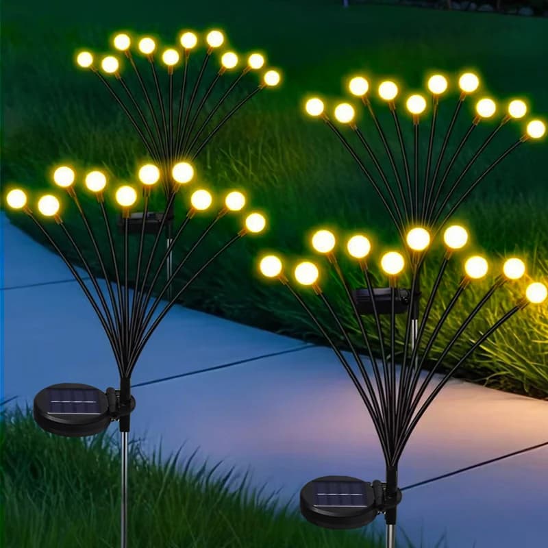 Luci LED Solari da Esterno a Effetto Lucciola, Impermeabili, Oscillanti, per Giardino, Sentieri, Prato, Feste e Decorazioni Nuziali