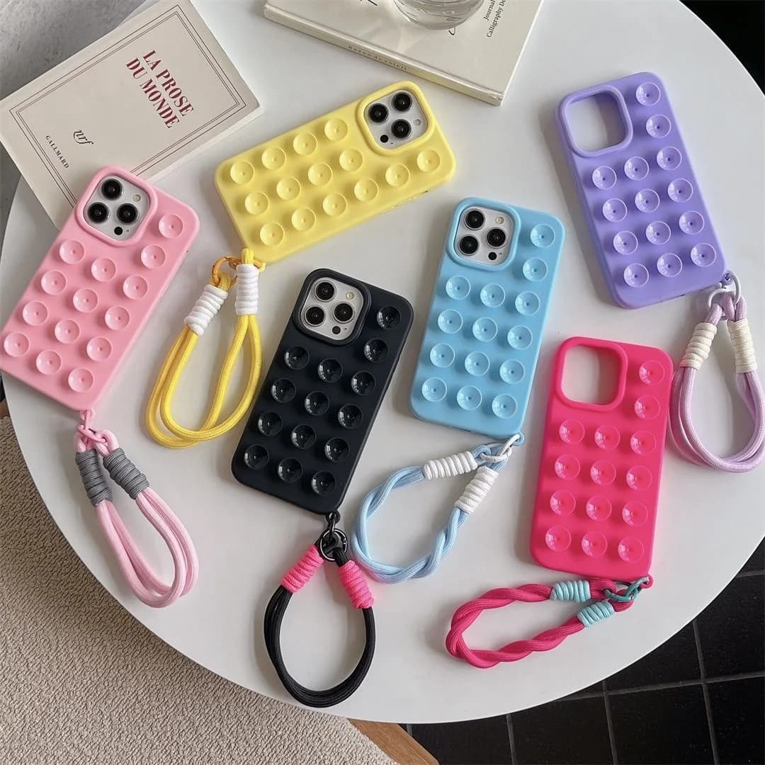Silicone suction cup decompression mobile phone case, suitable for iPhone