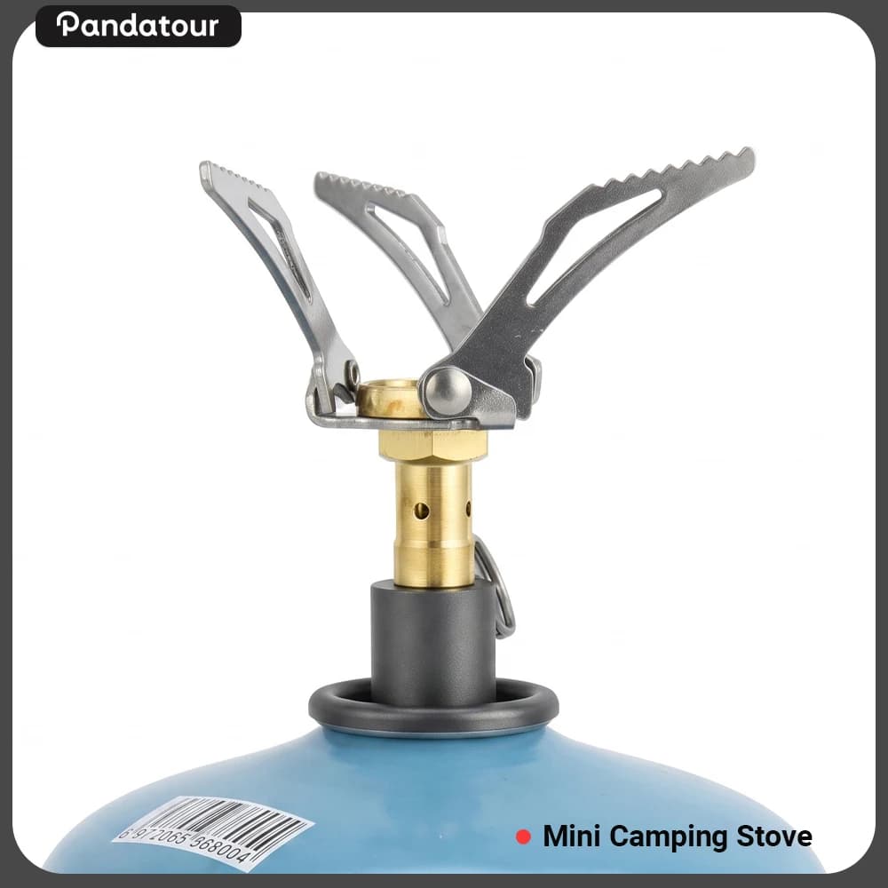 Pandatour Outdoor Ultralight 48g Mini Folding Direct-Connect Gas Burner For Hiking And Mountaineering Mini Camping Gas Stove