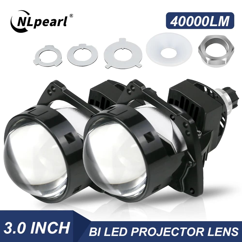 NLpearl 3.0 inch Bi Led Car Headlight Lens 40000LM H4 H7 9005 9006 High and low lights Retrofit for universal car headlights
