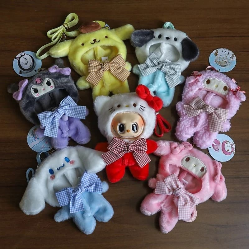 Adatto per vestiti per bambini con ciondolo Labubu Simpatico Kuromis Kt Cat Doll Vestiti per bambini a tracolla Sostituzione bambola di peluche da 15 cm