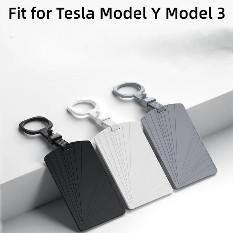 Adatto per Tesla Model Y Model 3 YL Portachiavi per chiave auto Custodia per smart card NFC Guscio protettivo in pelle scamosciata