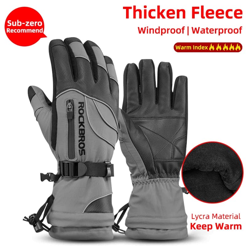 ROCKBROS Winter Gloves Waterproof Battery Thermal Gloves for Motorcycle Snowboard Gloves for Men Women Cycling Gloves on Snow