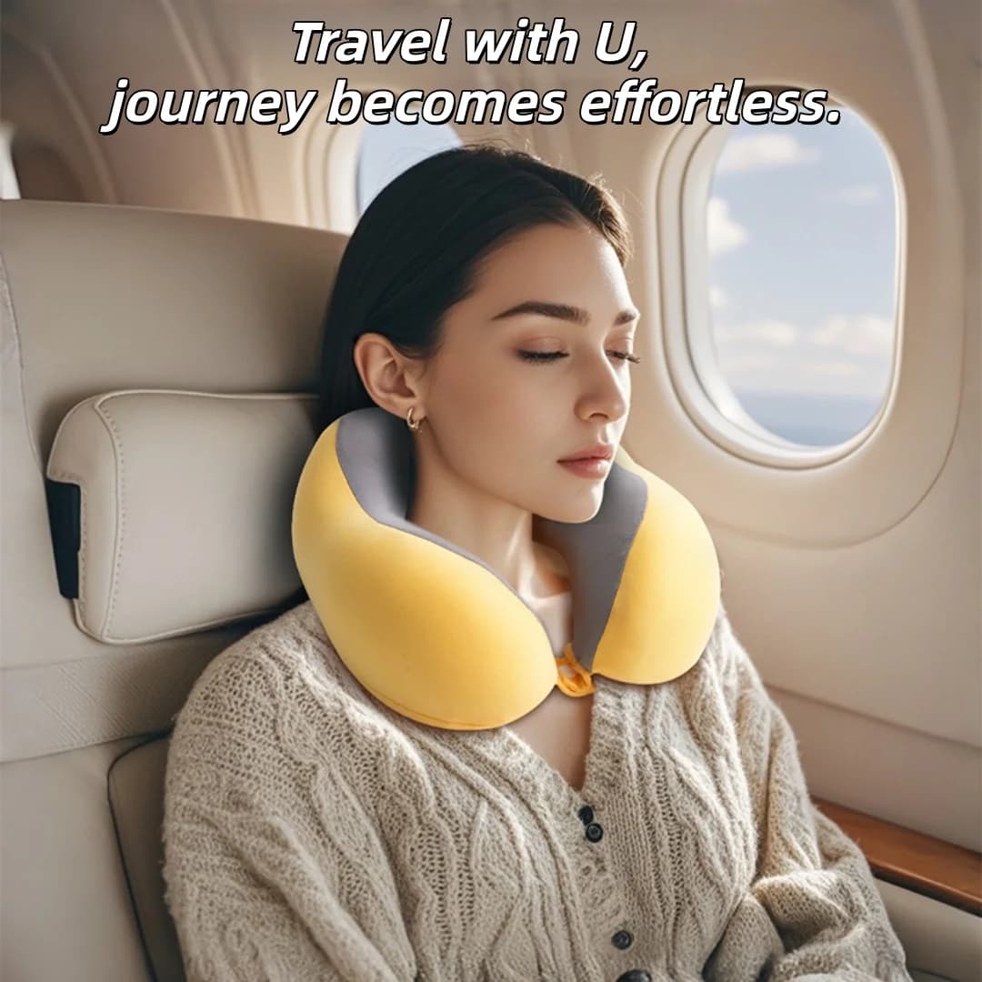 Cuscino da Viaggio a U in Memory Foam, Supporto per il Collo Super Morbido, Cuscino Ultra Leggero e Portatile per Aereo, Auto, Ufficio, Campeggio