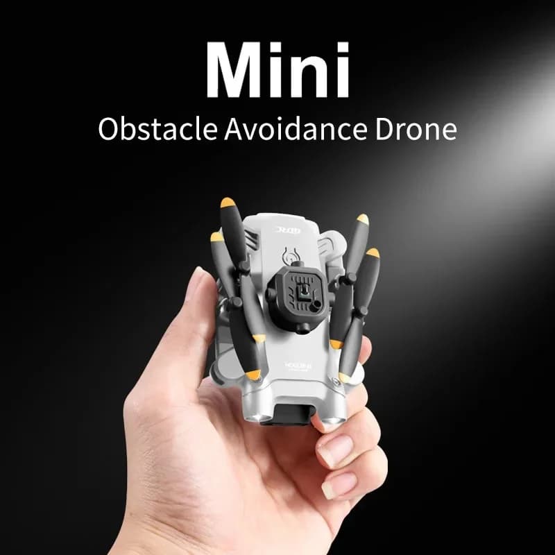 Mini V30 WiFi With 4K HD Dual Camera Obstacle Avoidance Drones Foldable RC Quadcopter Gift for Adults Kid Black Grey
