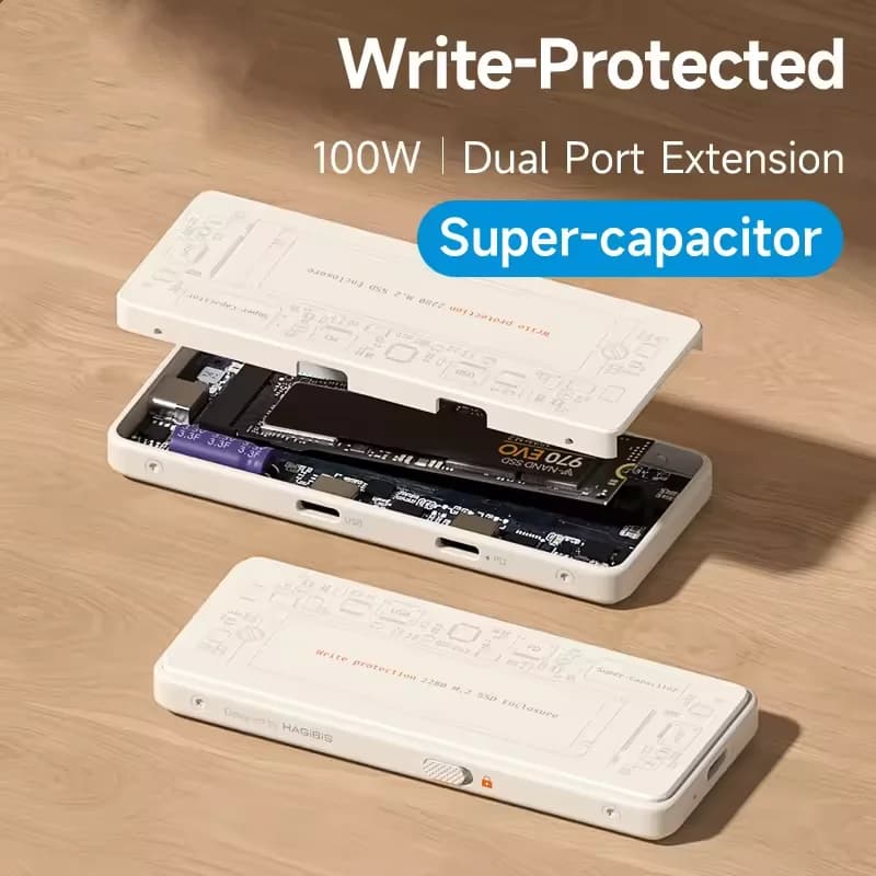 Custodia SSD M.2 NVMe, scrittura protettiva USB C 3.2 Gen2 da 10 Gbps a M.2 Custodia per disco rigido esterno per iPhone 16 15 Pro Max MacBook