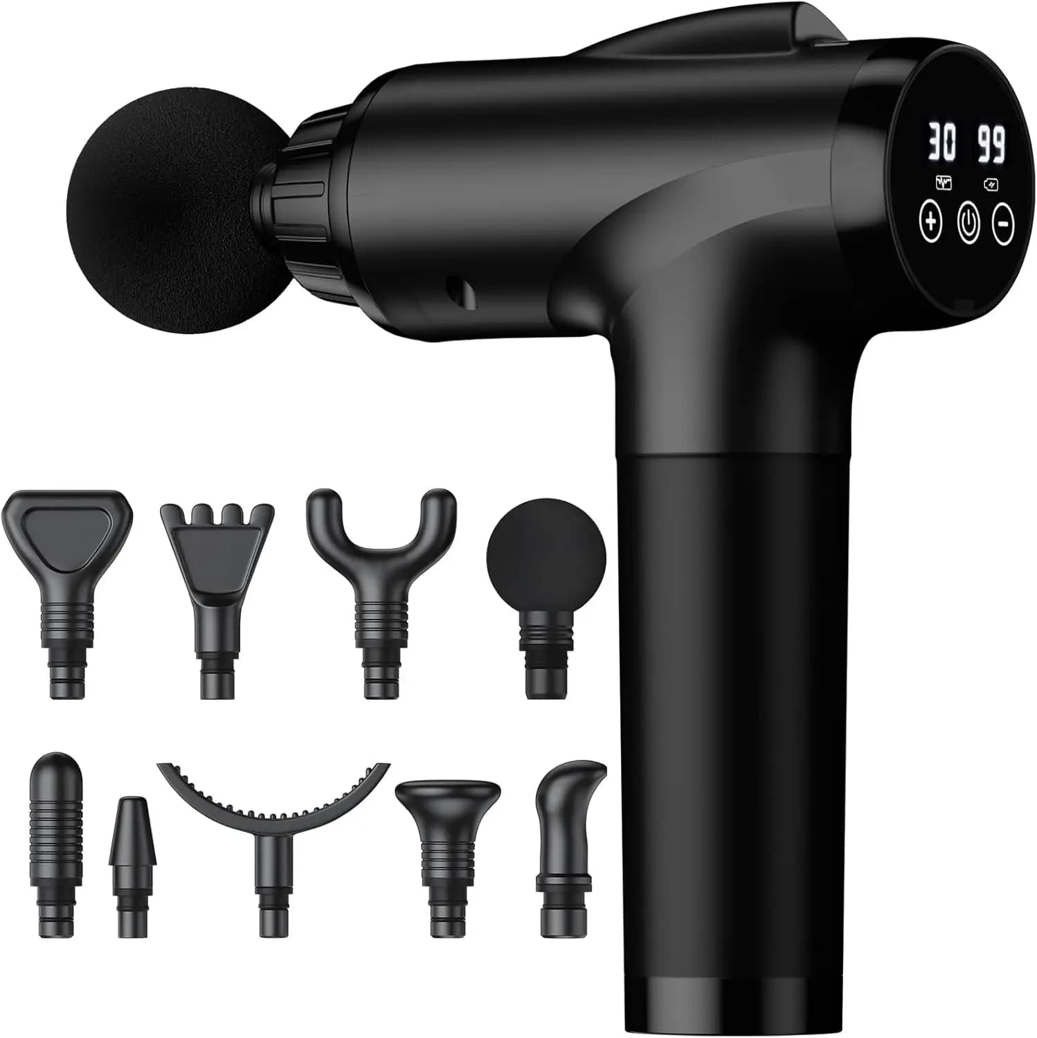 Massage Gun Deep Tissue, Handheld Electric Muscle Massager, High Intensity Percussion Massage Device for Pain Relief with 9 Atta