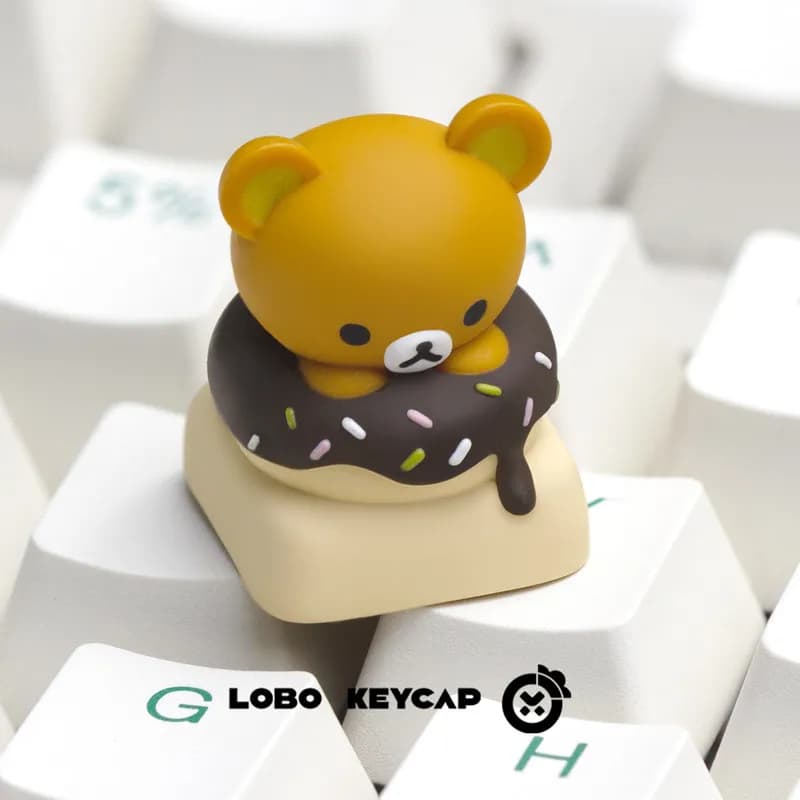 Cute Rilakkuma Resin Donut Themed Replaceable Esc Keycap Mechanical Keyboard Customized Creative Keycap Enthusiast Wholesale Toy