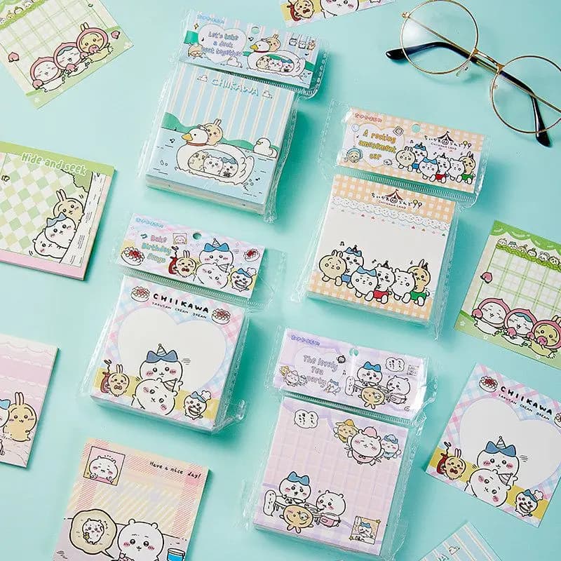 Chiikawa 200 Fogli di Carta per Appunti Non Adesiva, Materiale per Scrapbook, Carta per Cancelleria, per Studenti, per Prendere Appunti, per Diari Creativi Fai-da-Te