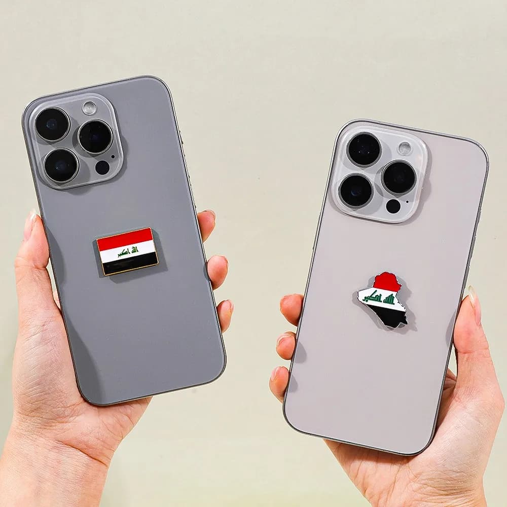 Adesivo Decorativo in Lega con Bandiera Irachena per Passaporto e Telefono, Regalo Unico per Amici, Decalcomania Personalizzata Durevole con Emblema Nazionale