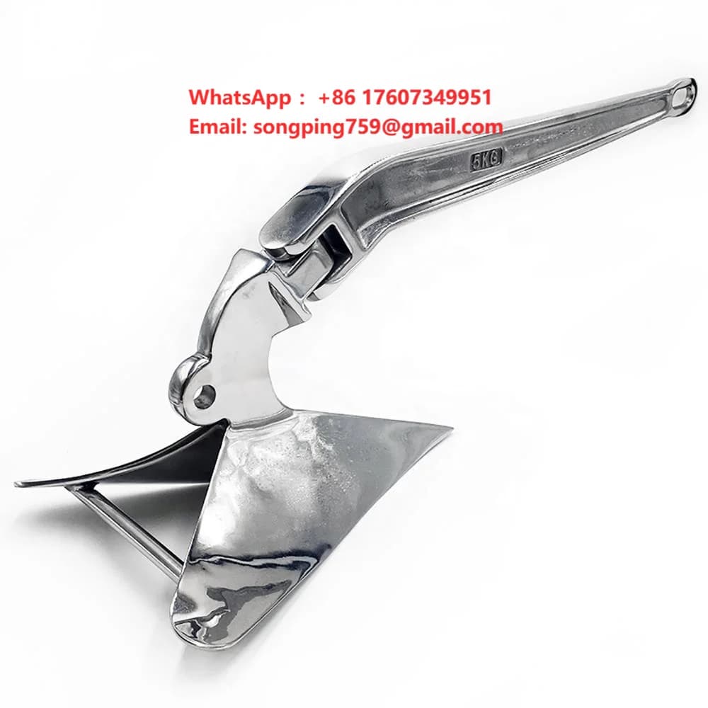 Andy Marine High Quality Yacht Parts 316 Stainless Steel 40Kg Plough Anchor for Boat
