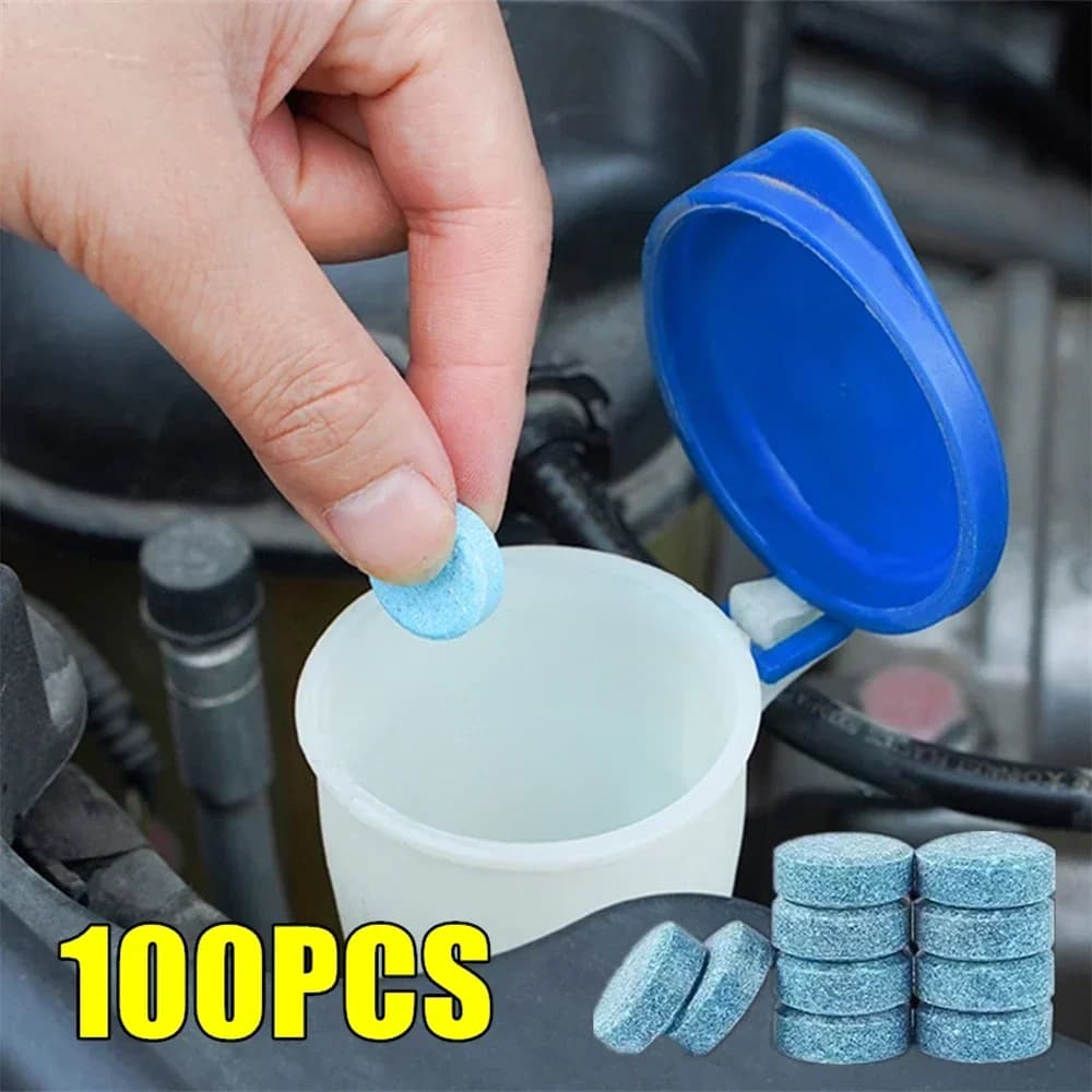 2/100PCS Car Windshield Cleaner Car Effervescent Tablet Glass Water Solid Cleaner Universal Automobile Accessories Spray Cleaner