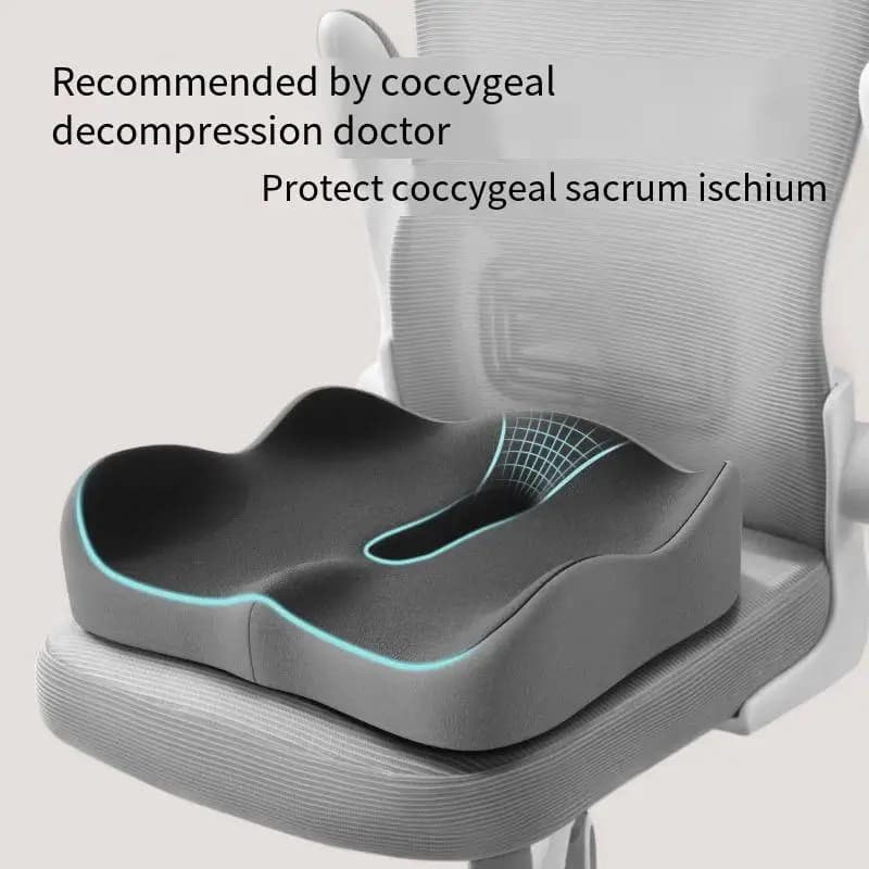 Cuscino Ergonomico in Memory Foam per Seduta e Supporto Lombare - Imbottitura Traspirante per Coccige, Ideale per Lavoro Sedentario in Ufficio, Recupero Post-Operatorio