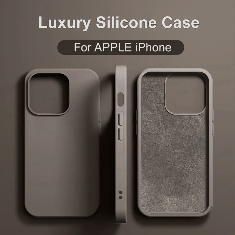Luxury Shock Absorber for Apple iPhone 11 12 13 14 15 16 17 Pro Max 17 Air Plus Liquid Silicone Case Cover Soft Phone Accessories