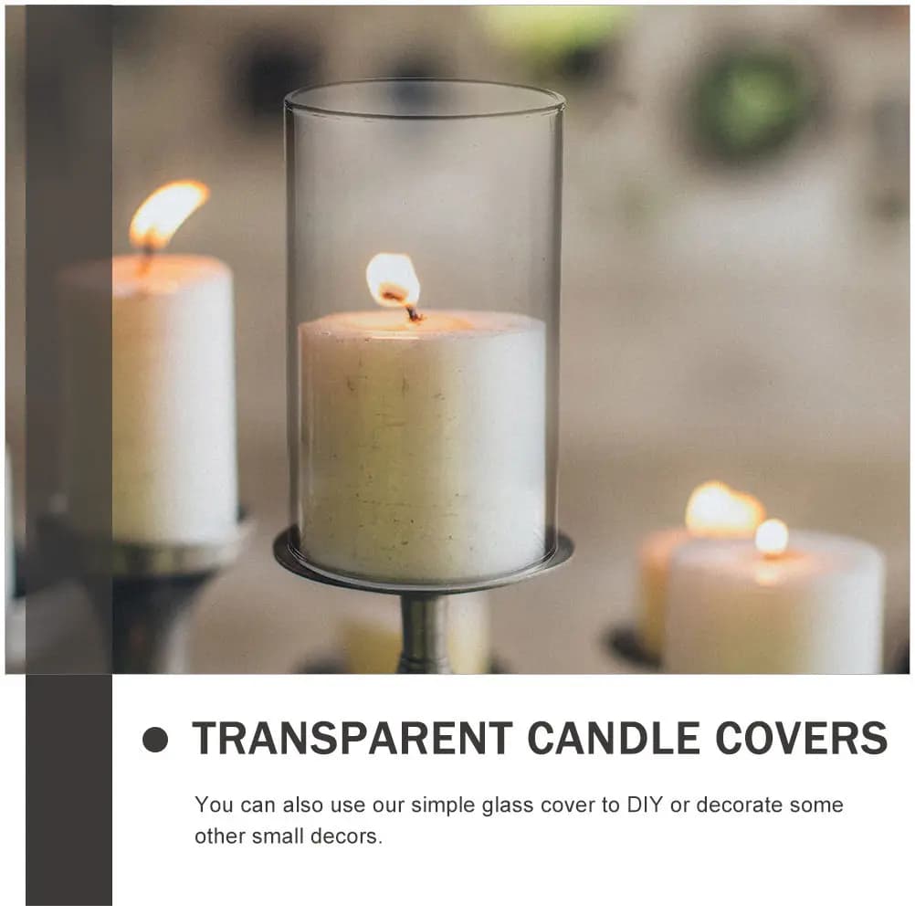 4 Pezzi di Eleganti Paralumi in Vetro Trasparente, Design Cilindrico Antivento per Candele LED, Decorazioni per la Casa e Progetti Artigianali