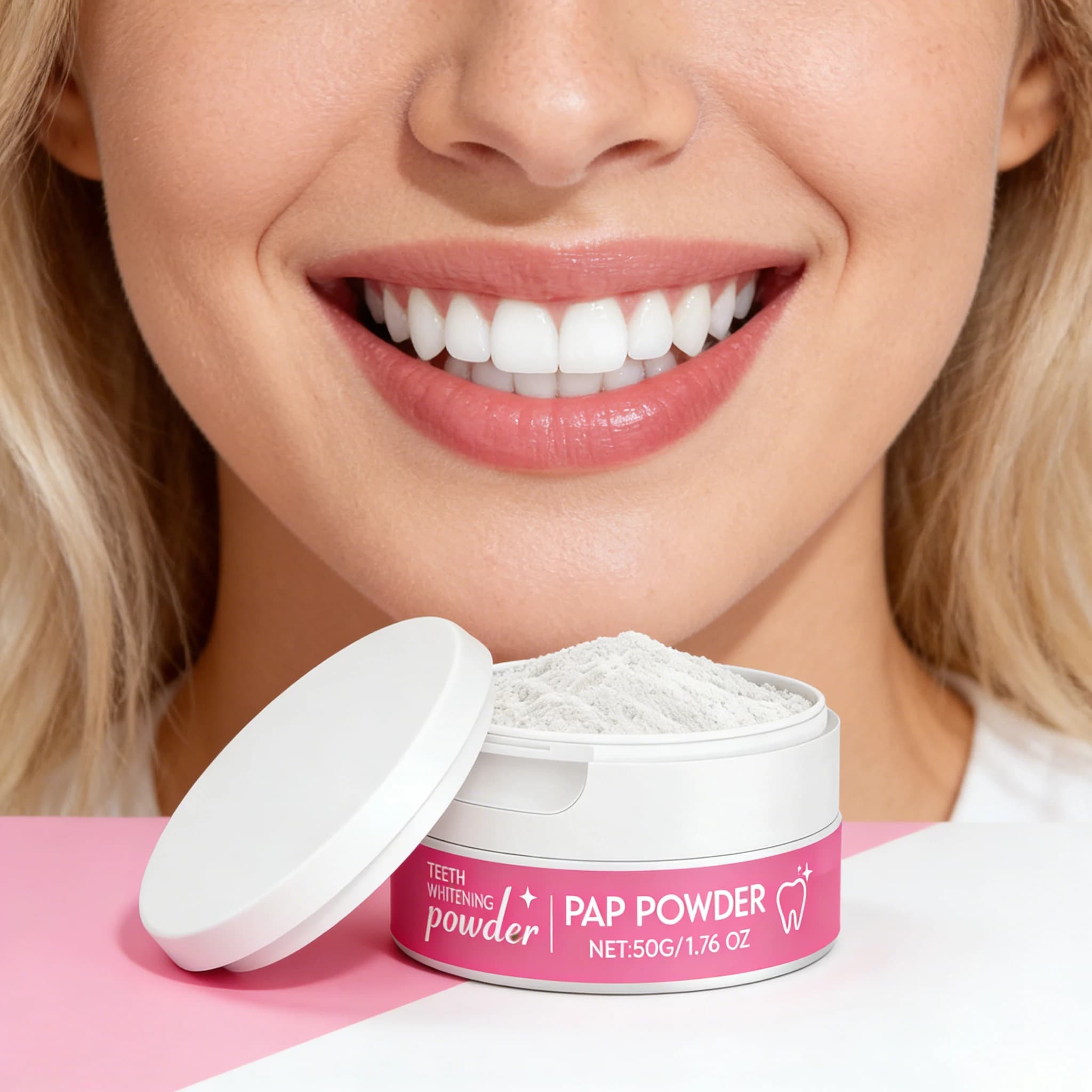 AMZ PAP Dentifricio in Mineral Powder Delicate on Dentali Surfaces Removes Smile Macchie Fresco Care Oral Daily Dentisine Powder For Tooths