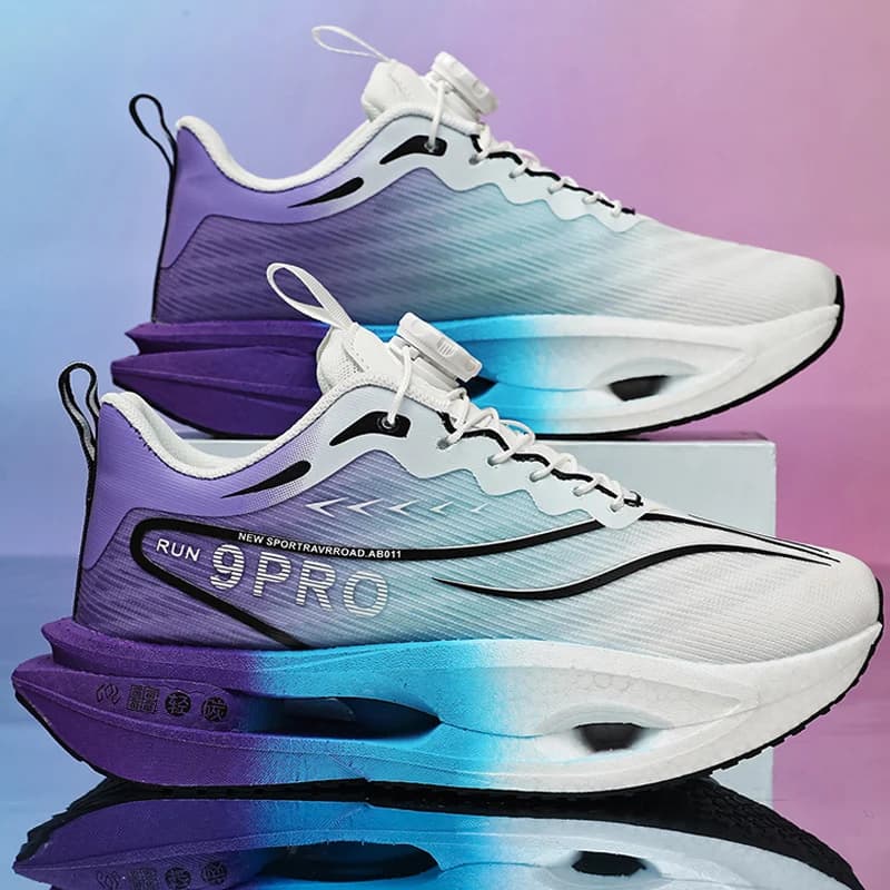 Scarpe da corsa Marathon Carbon Plate Cuscino d'aria da uomo Sport Traspiranti Leggere da donna Comode sneakers atletiche antiscivolo