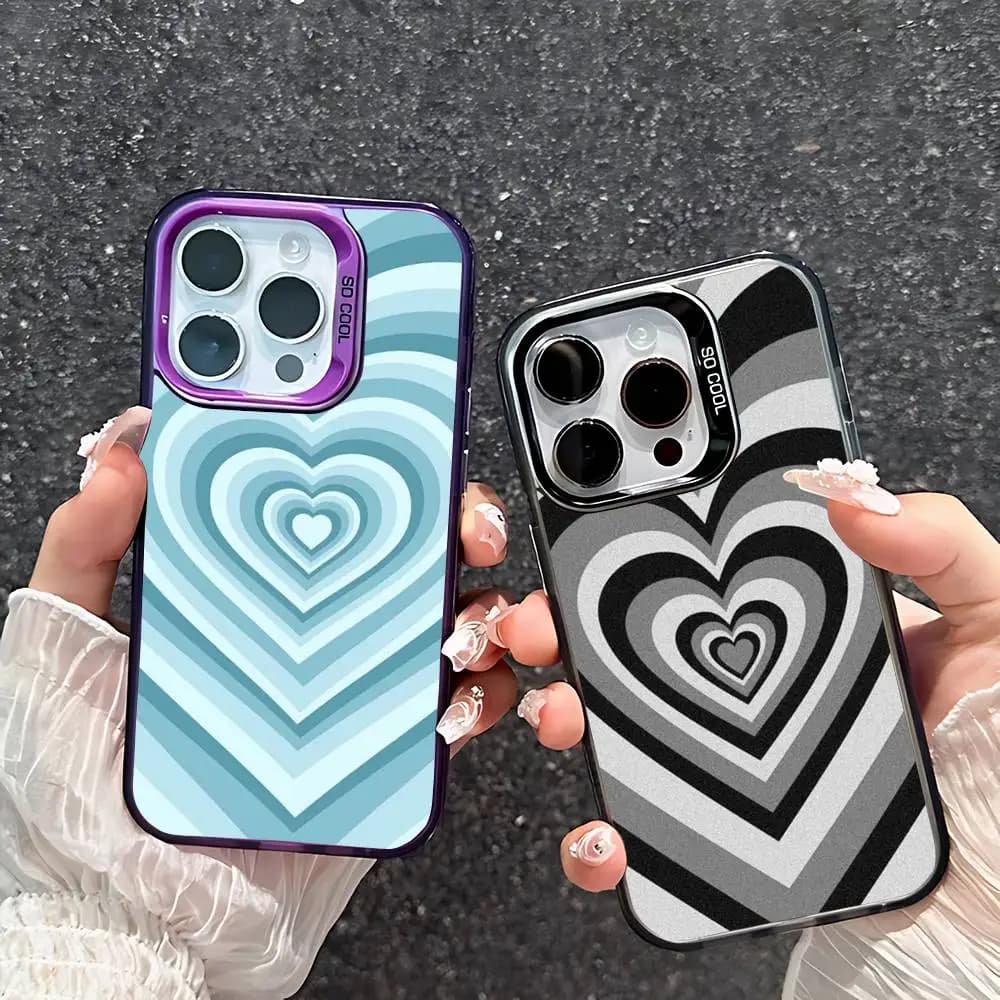 Cover per telefono a forma di cuore colorata ILY per iPhone 17 16 15 11 12 13 14 Pro Max 16 Plus 12 Mini 7 8 XR XS 15 Pro MAX