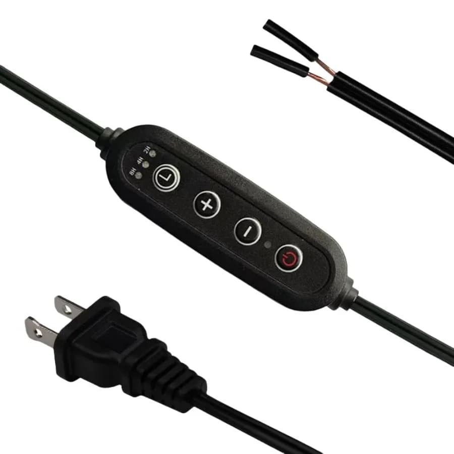 Cavo di Ricambio per Lampada Scaldacandele con Interruttore Timer e Dimmer, Cavo di Alimentazione per Lampada Scaldacandele con Timer e Dimmerabile