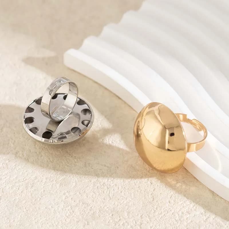 Anello regolabile in acciaio inossidabile Anello estetico vintage da donna Gioielli di moda da sposa Anelli geometrici regolabili Gioielli