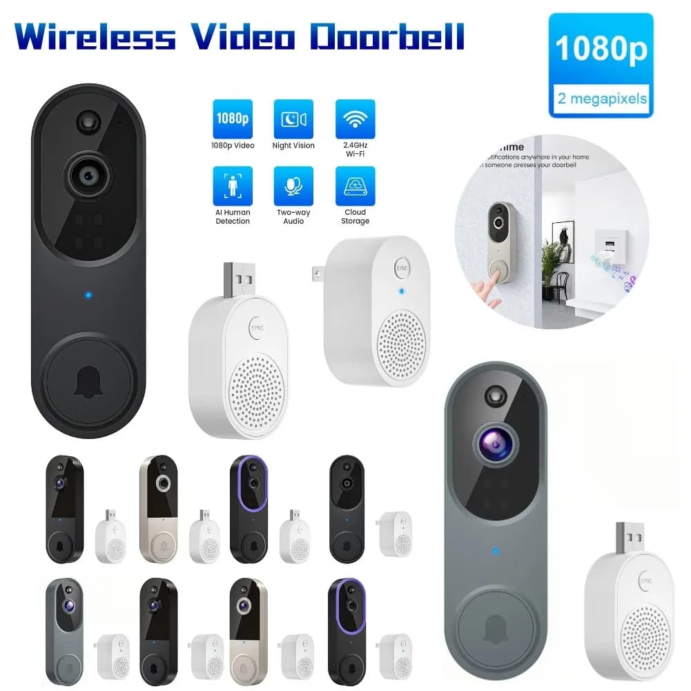 Outdoor Wireless Doorbell Camera Wifi 2-way Intercom Video Motion Detection Smart Home Remote Control Digital Door Peepholes