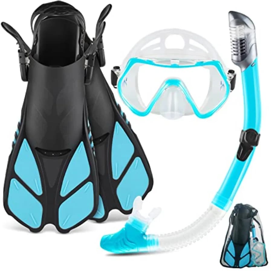 Attrezzatura da snorkeling da viaggio per adulti, 1 confezione