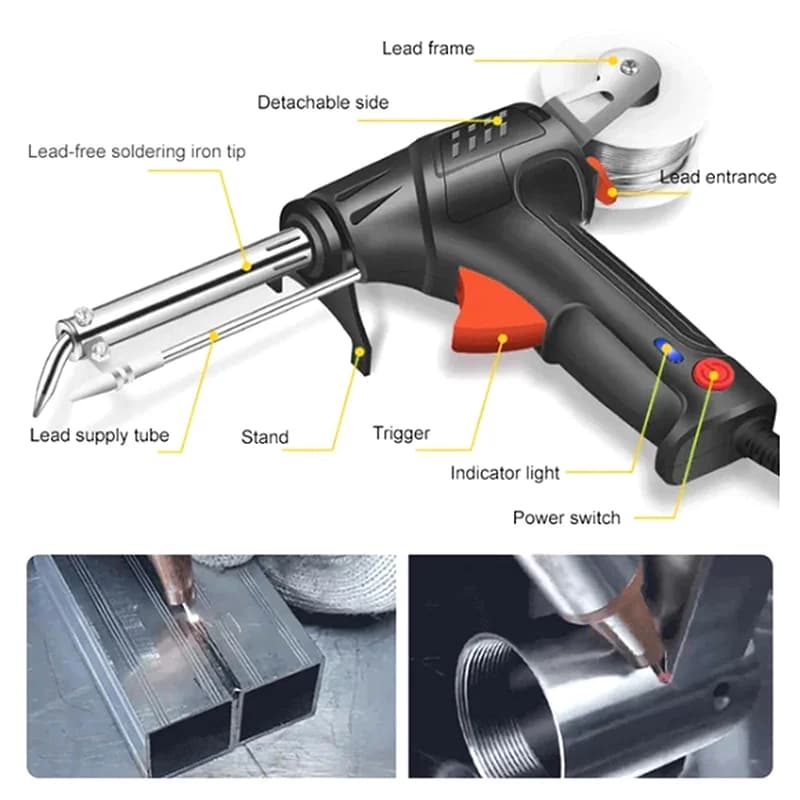 Pistola per saldatura per saldatore di ferro 3 in 1 Riscaldamento interno portatile multifunzione Invia strumento di riparazione per saldatura di stagno