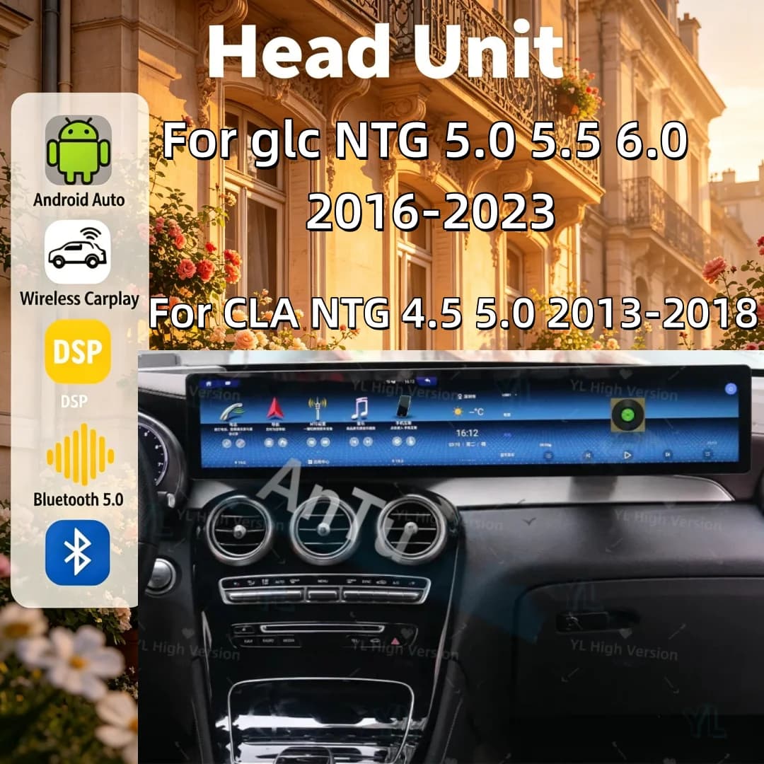 24.6"/26.2" Car Multimedia Player Android For Mercedes Benz C Class W205 2015~2022 Car Radio Stereo GPS CarPlay Head Unit BT5.0