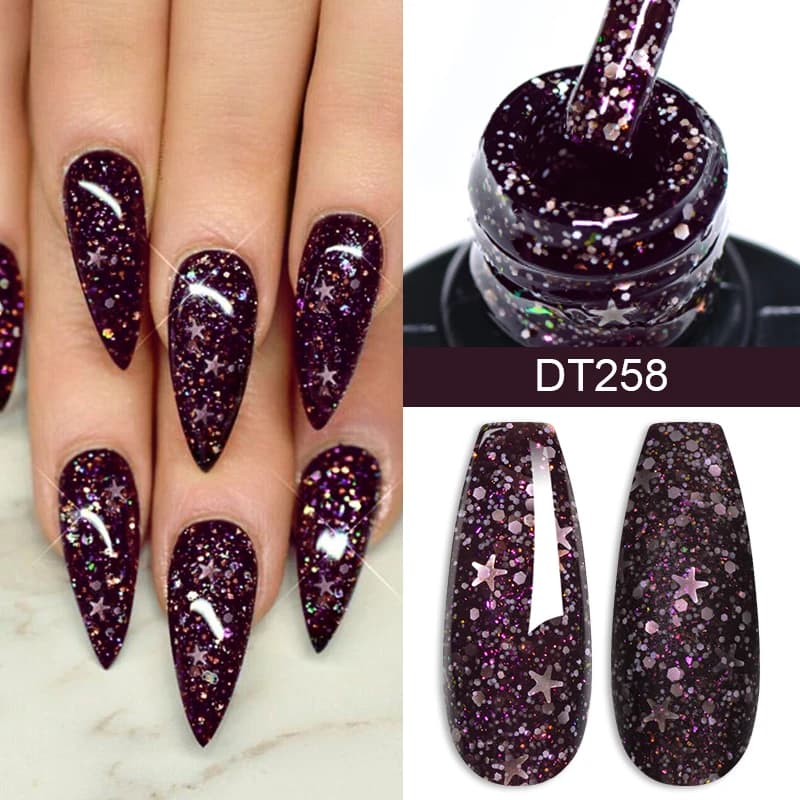 7ml Glitter Paillettes Gel Nail Polish FAI FOR YOU Artistic Nails Semi Permanent UV/LED Painting Gel Nails Soak Off Paint Design