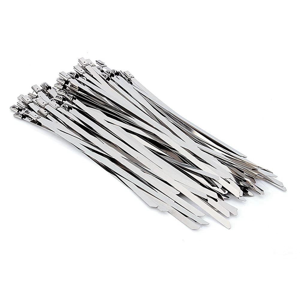 Stainless Steel Multipurpose Self Locking Metal Cable Ties for Machinery Industrial 0.18x0.009x7.87in Cable Ties