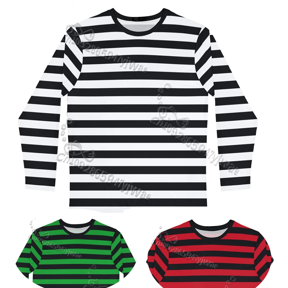 French Gothic Style Striped Long Sleeve Shirt O-Neck Casual StreetWear Daily Versatile Top Spring Kid Adult Long Sleeve T-shirt